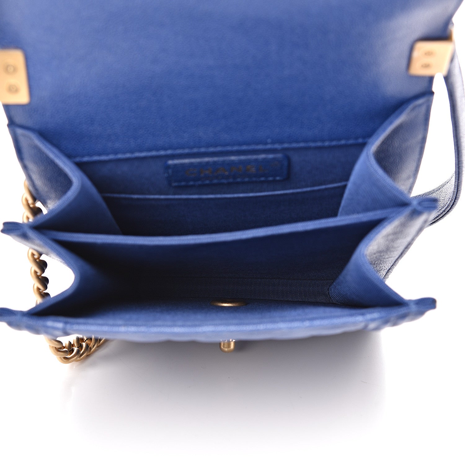 Chanel Caviar Quilted North South Boy Flap Blue 4 of 11