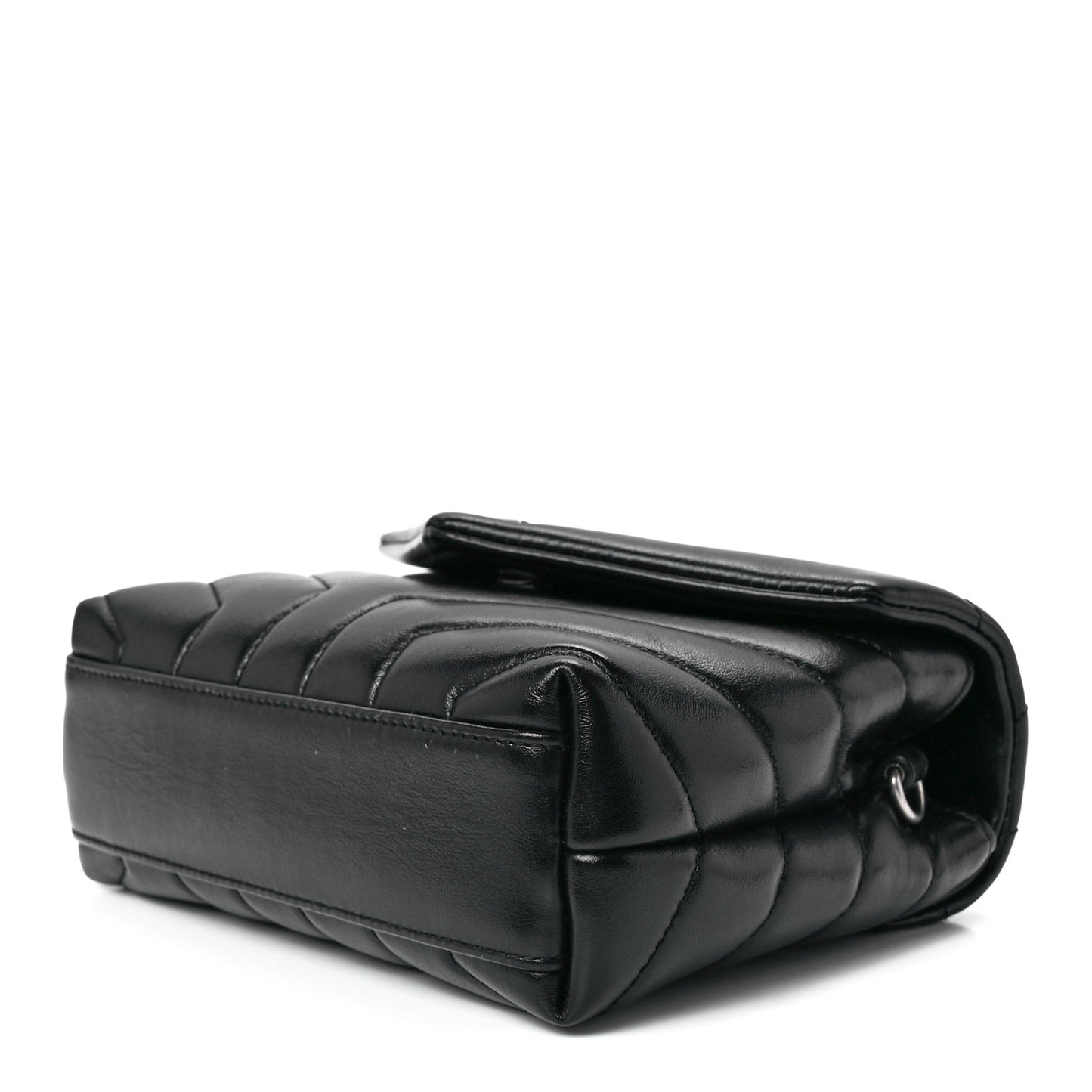 Calfskin Y Quilted Monogram Toy Loulou Crossbody Bag Black