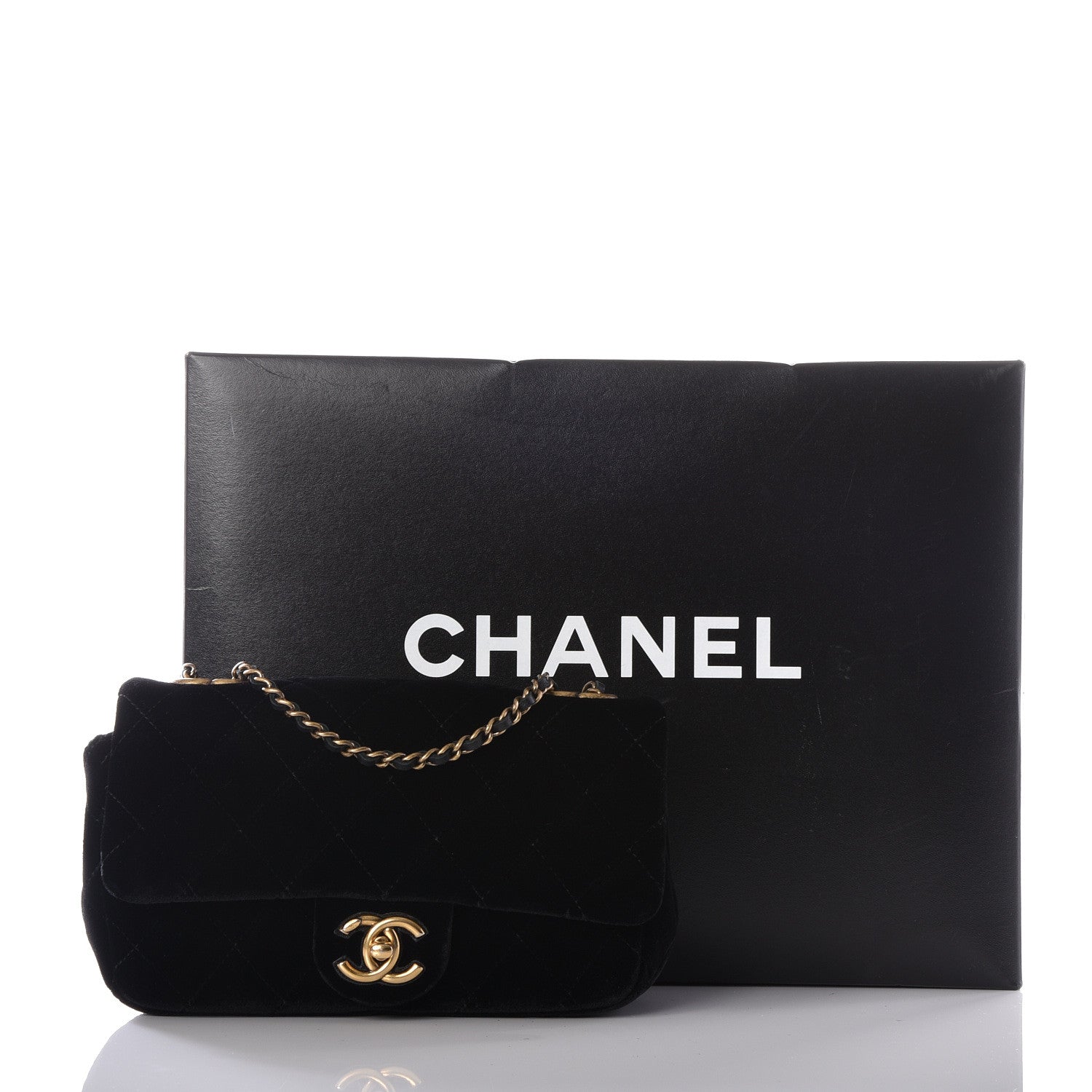 Chanel Velvet Quilted Mini Rectangular Flap Black 13 of 13