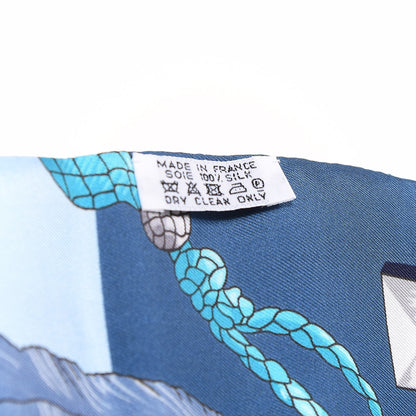 Hermes Silk Les Cles Maxi Twilly Royal Bleu Petrol Sky Bleu 4 of 4