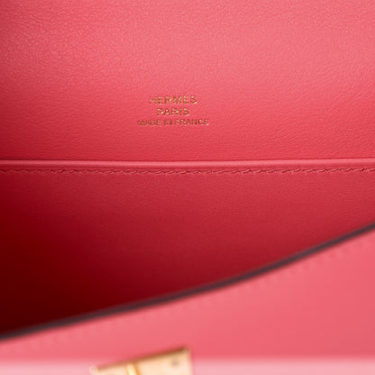 Hermes Swift Kelly Pochette Clutch Rose Azalee 15 of 21