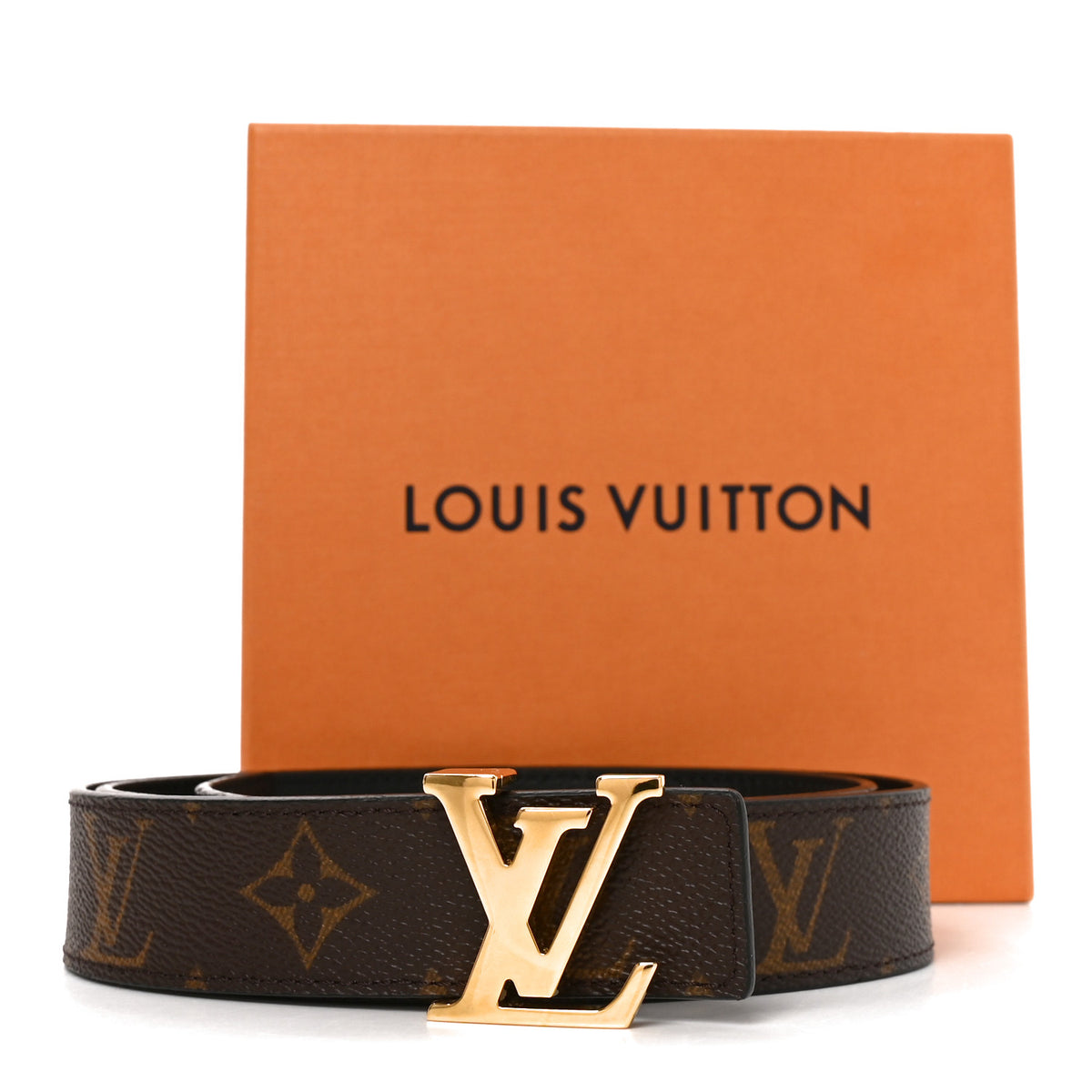 Calfskin Monogram 30mm LV Initiales Reversible Belt 85 34 Black