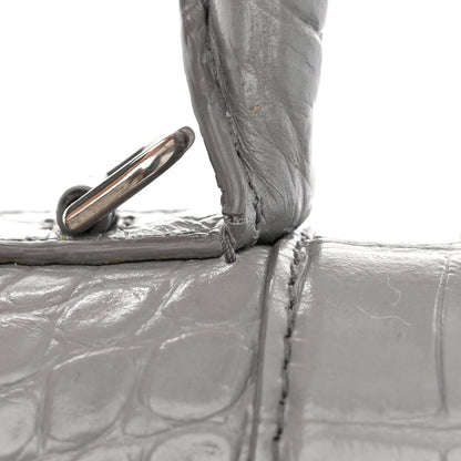 Balenciaga Shiny Calfskin Crocodile Embossed Medium Hourglass Top Handle Bag Balenciaga Grey 13 of 18
