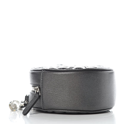 Chanel Goatskin Camellia Quilted Round Clutch With Chain Grey 4 of 10