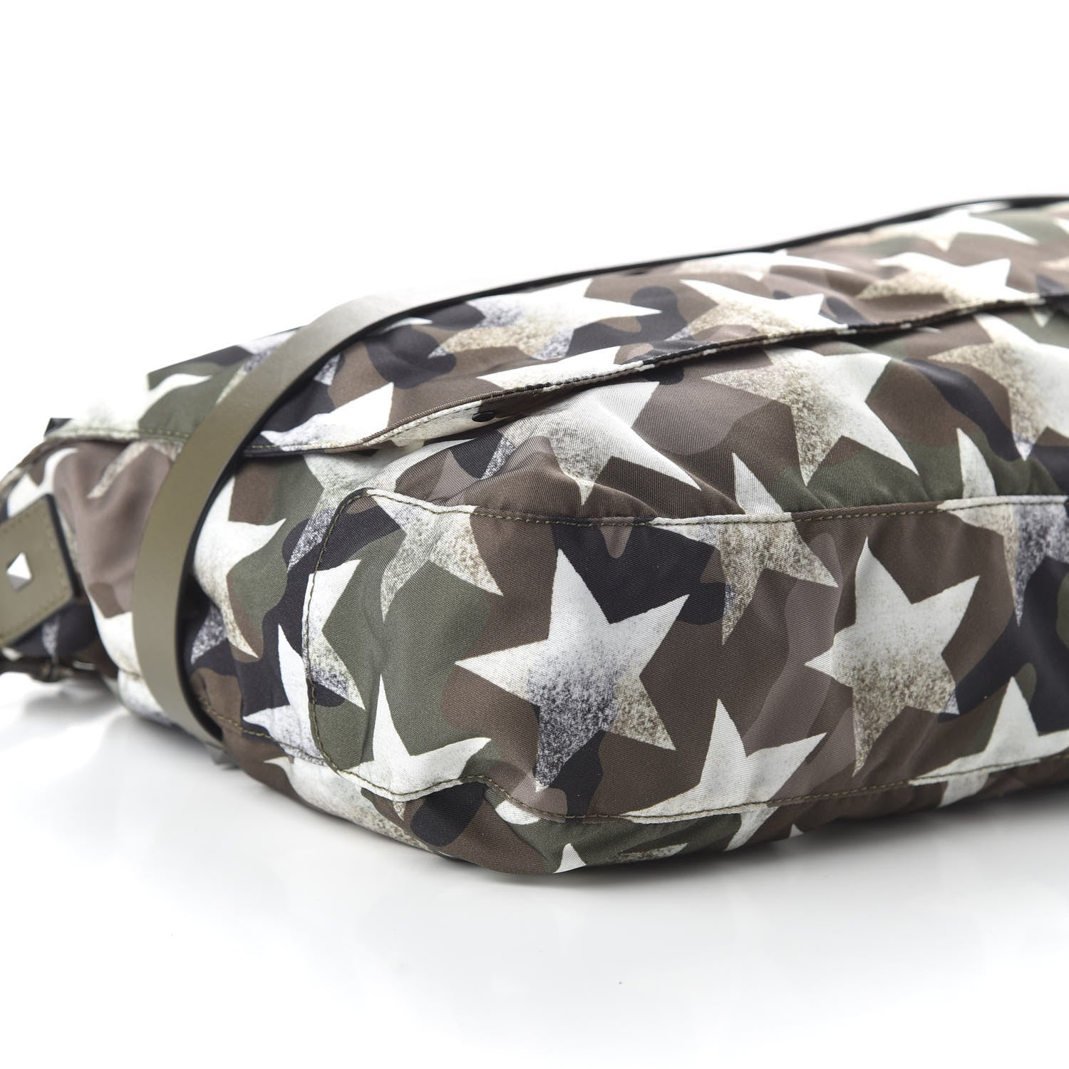 Valentino Garavani Nylon Printed Camustars Rockstud Messenger Bag Army Green White 6 of 9