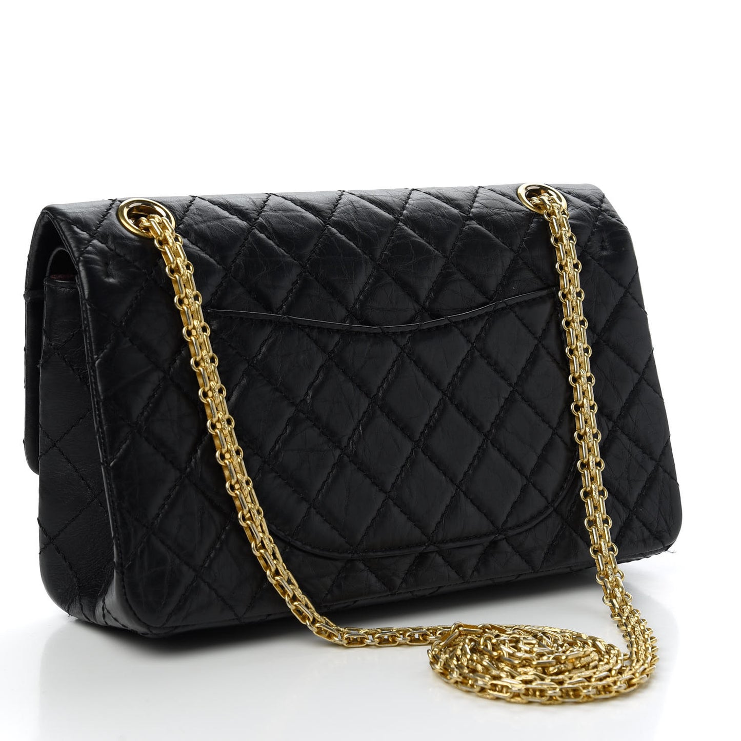 Aged Calfskin Quilted 2.55 Reissue 225 Flap Black
