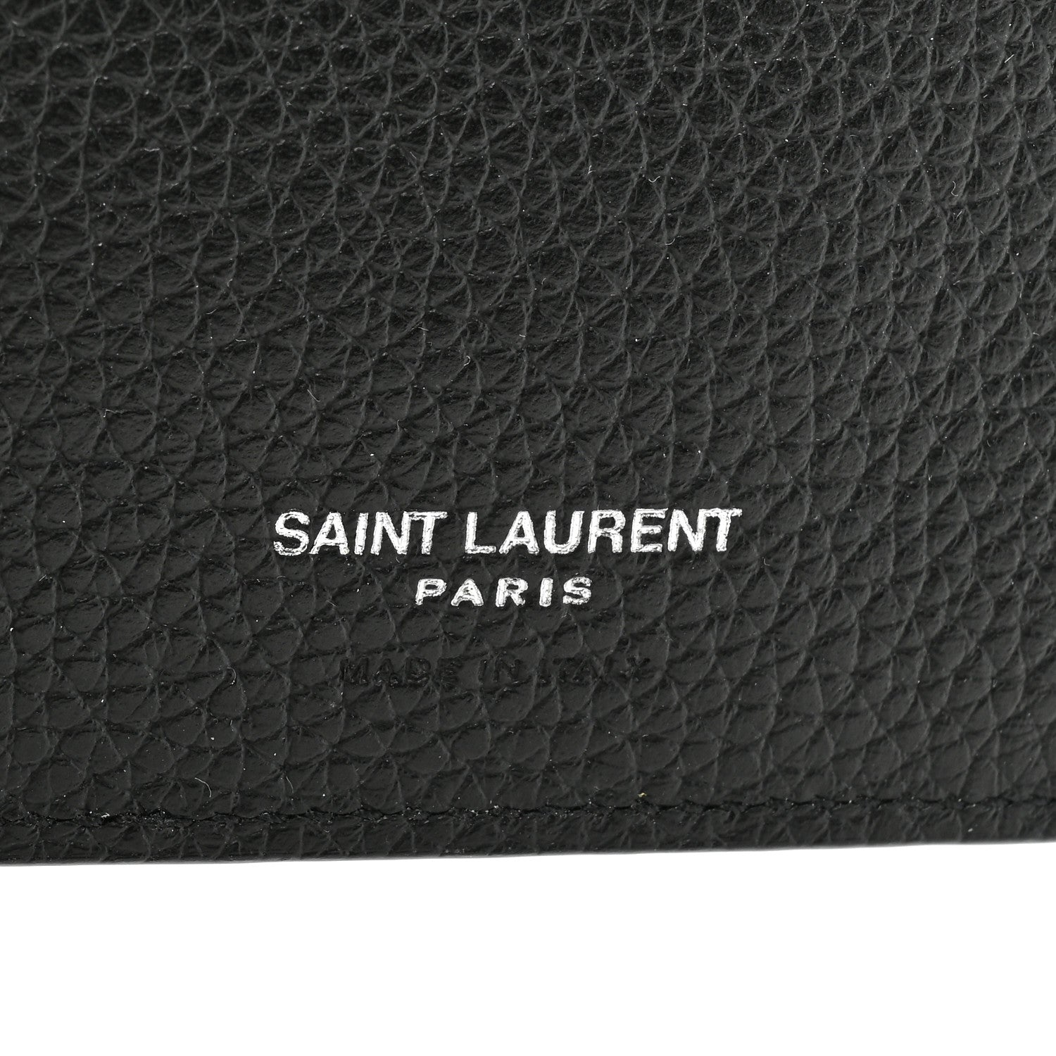 Saint Laurent Grained Calfskin Cassandre Shadow Bill Clip Wallet Black 7 of 11