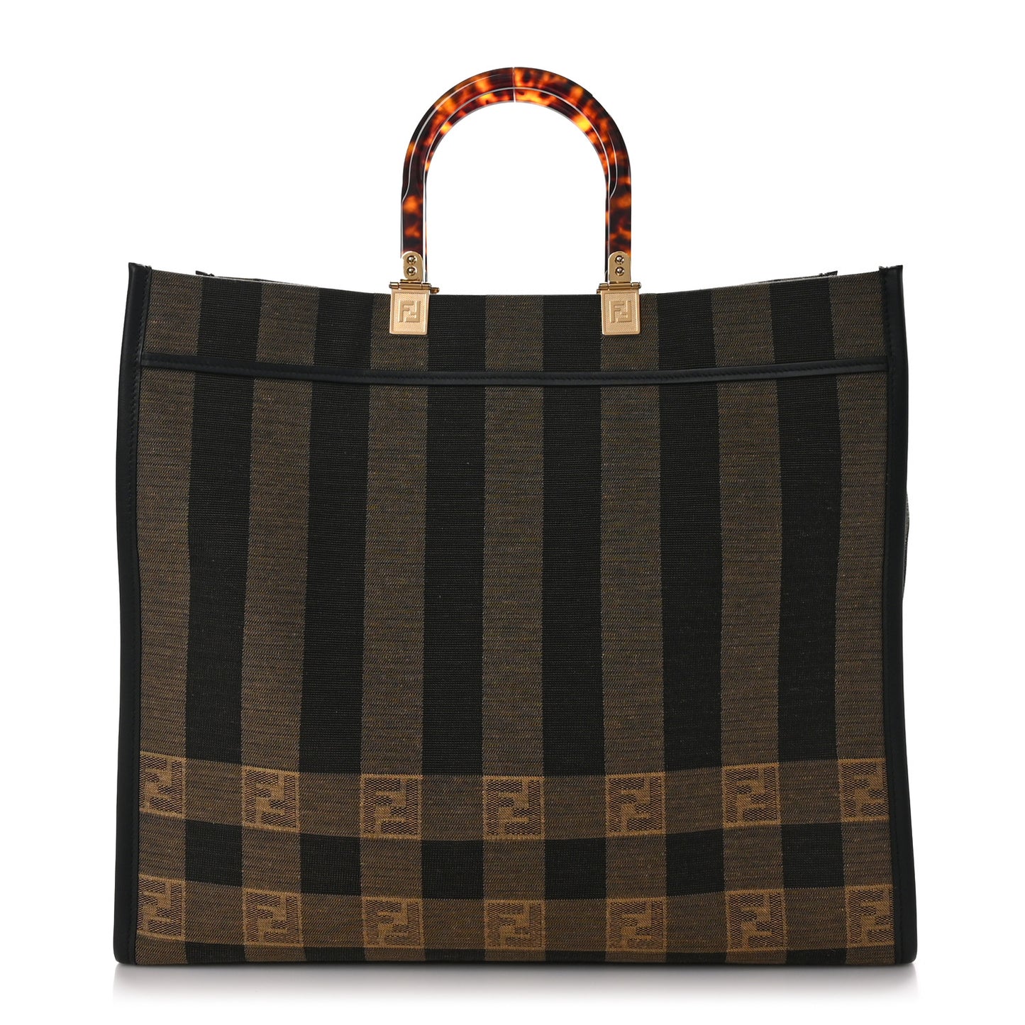 Fabric Jacquard Vitello Seta Plexiglass Pequin Gingham Large Sunshine Shopper Tote Tobacco Moro Black