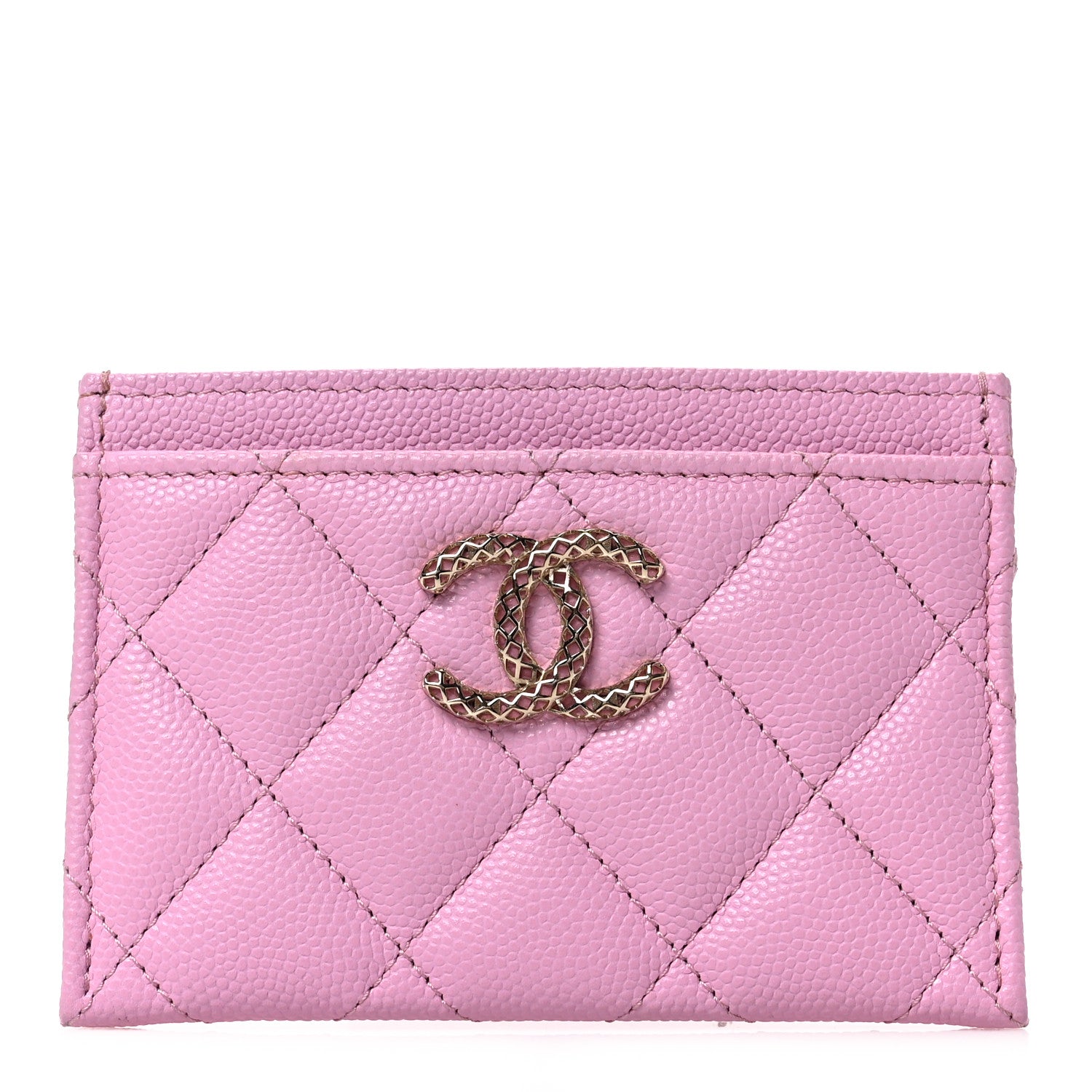Chanel Caviar Metal Perforated Quilted Card Holder Lilas 1 of 7