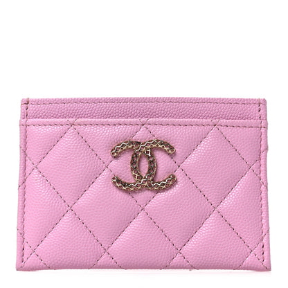 Chanel Caviar Metal Perforated Quilted Card Holder Lilas 1 of 7