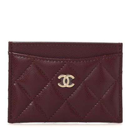 Chanel Caviar Quilted Card Holder Burgundy 1 of 9