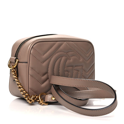 Gucci Calfskin Matelasse Mini GG Marmont Chain Shoulder Bag Porcelain Rose 3 of 11
