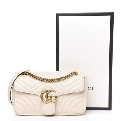 Gucci Calfskin Matelasse Small GG Marmont Shoulder Bag White 12 of 12