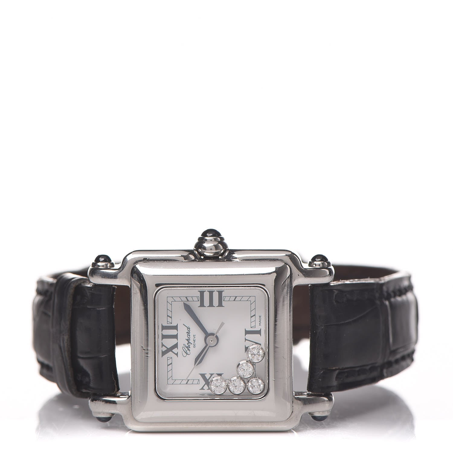 Chopard Stainless Steel Alligator 5 Diamond 23mm Happy Sport Quartz Watch 3 of 14