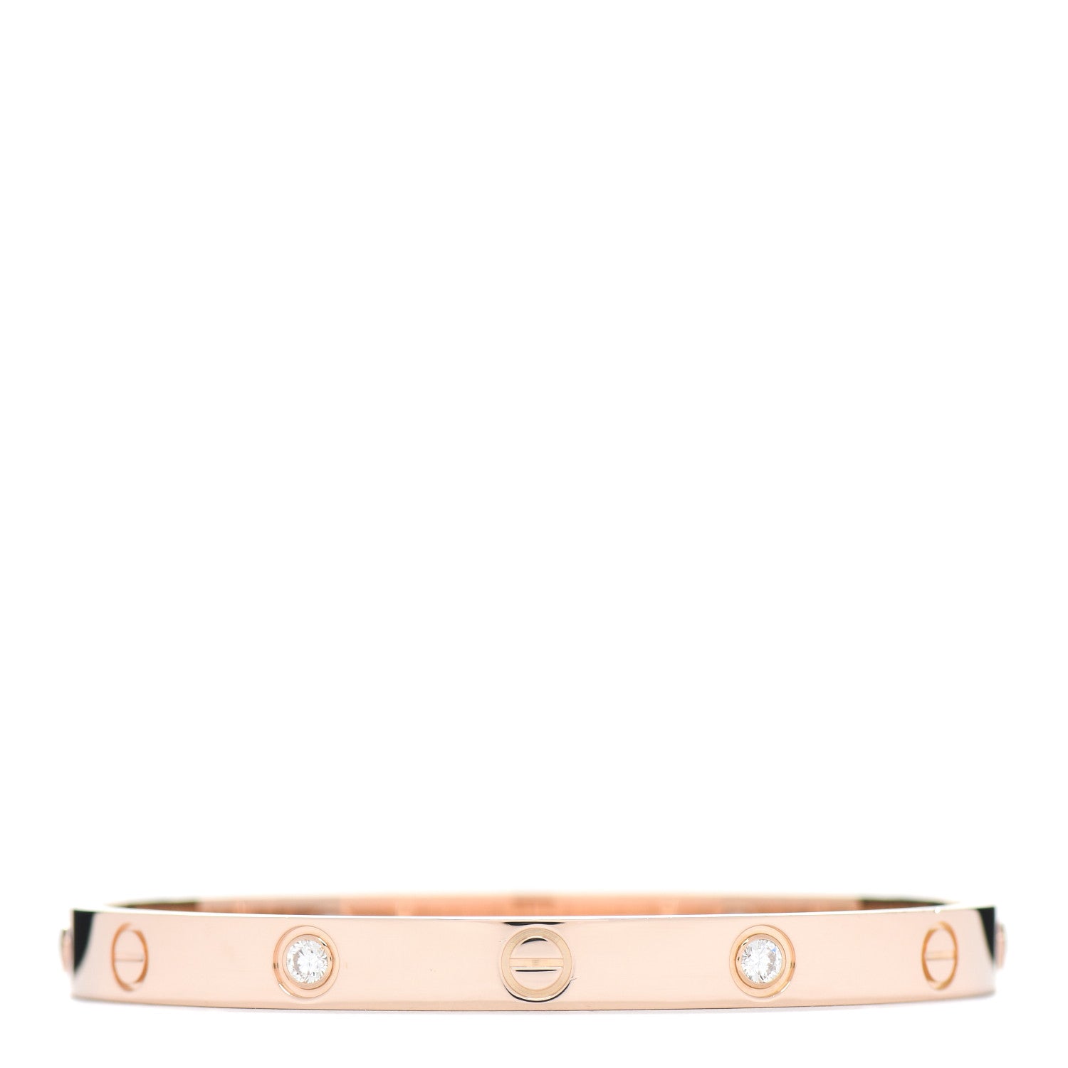 Cartier 18K Pink Gold 4 Diamond LOVE Bracelet 17 2 of 4