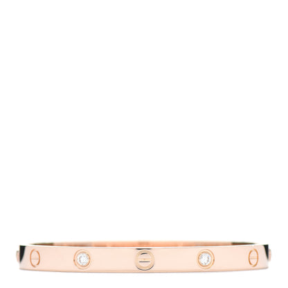 Cartier 18K Pink Gold 4 Diamond LOVE Bracelet 17 2 of 4