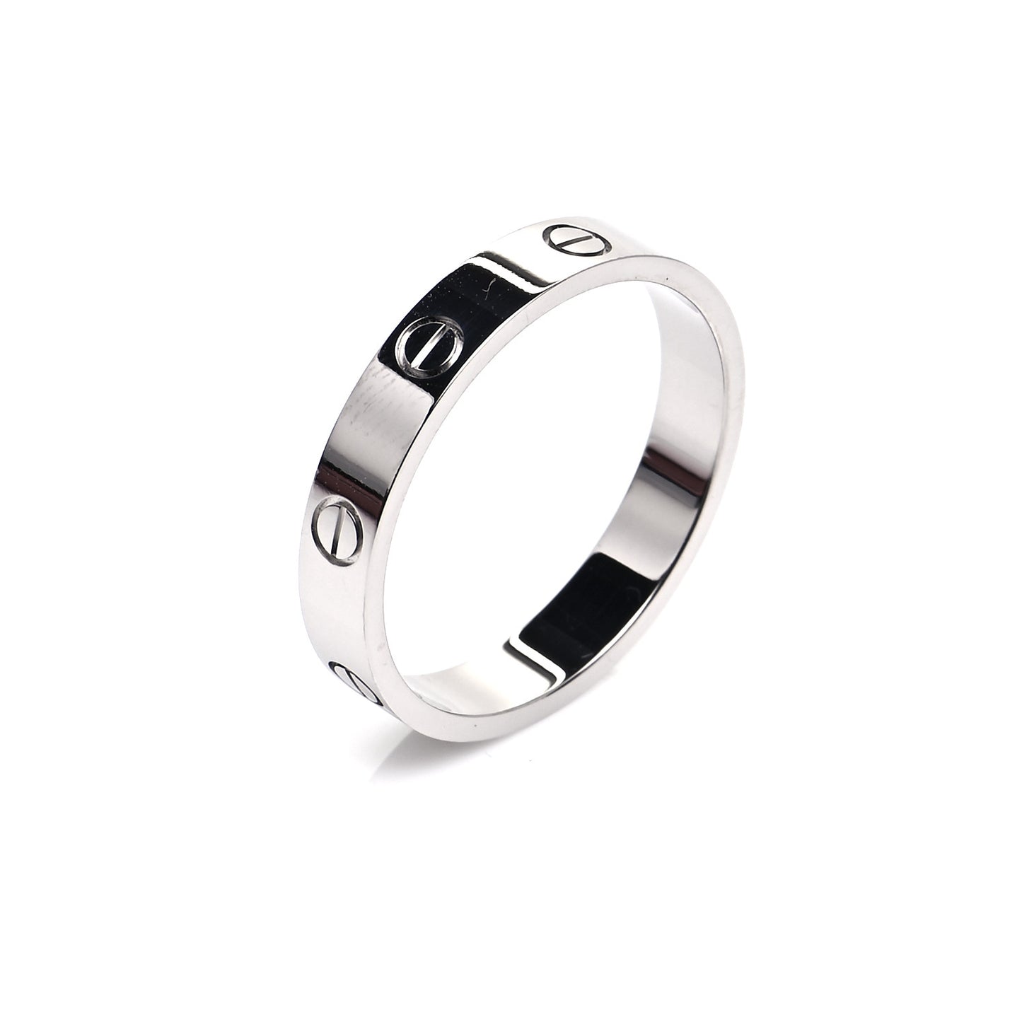 18K White Gold 3.5mm LOVE Wedding Band Ring 62 10