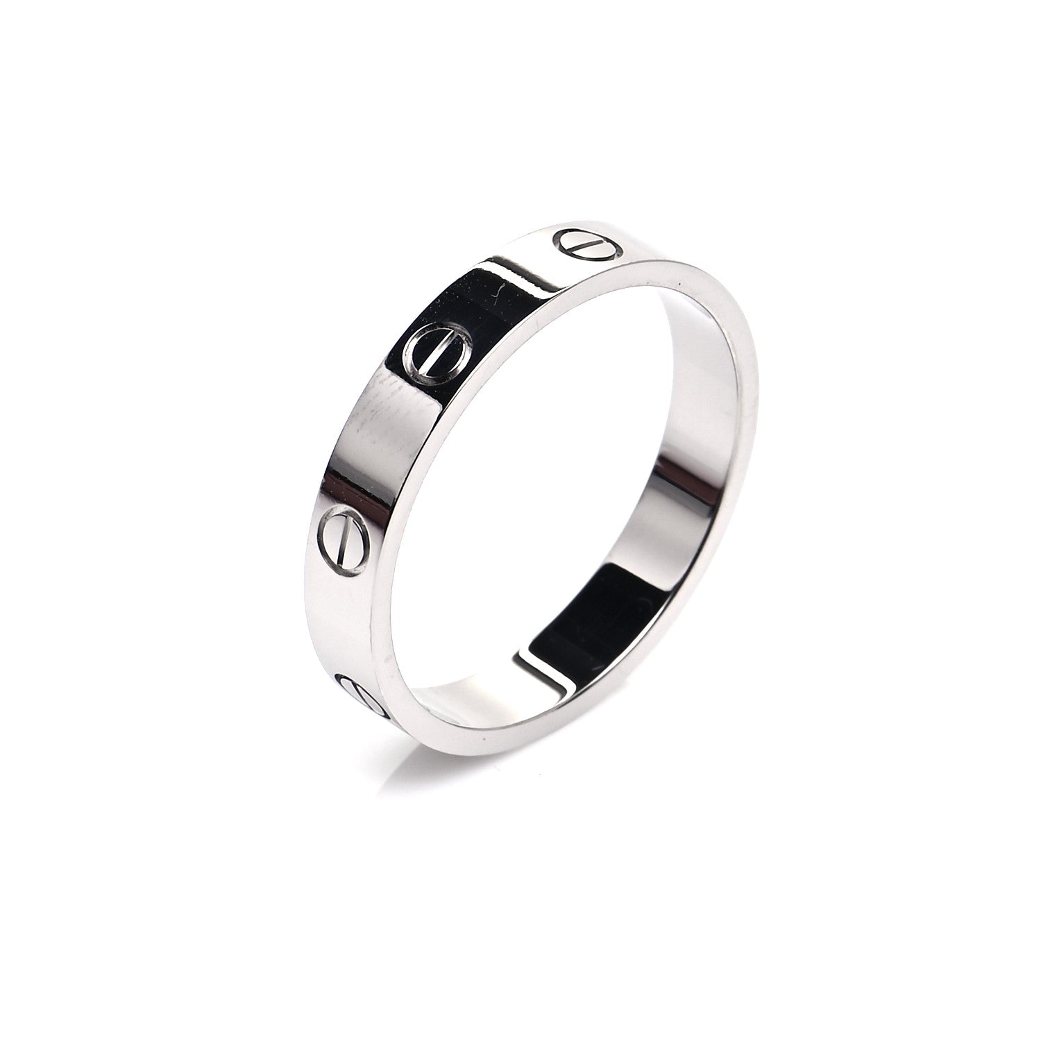 Cartier 18K White Gold 3.5mm LOVE Wedding Band Ring 62 10 5 of 5