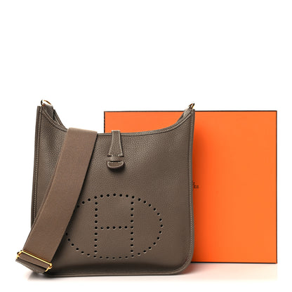Hermes Taurillon Clemence EVELYNE III PM Etoupe 11 of 11