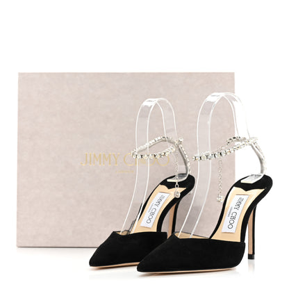 Jimmy Choo Suede Crystal Saeda 100 Pumps 35 Black 11 of 11