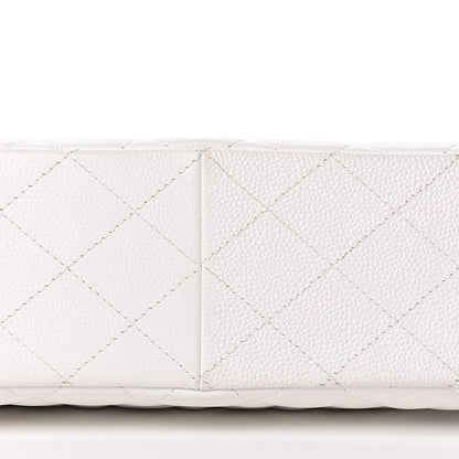 Chanel Caviar Quilted Jumbo Single Flap White 10 of 12