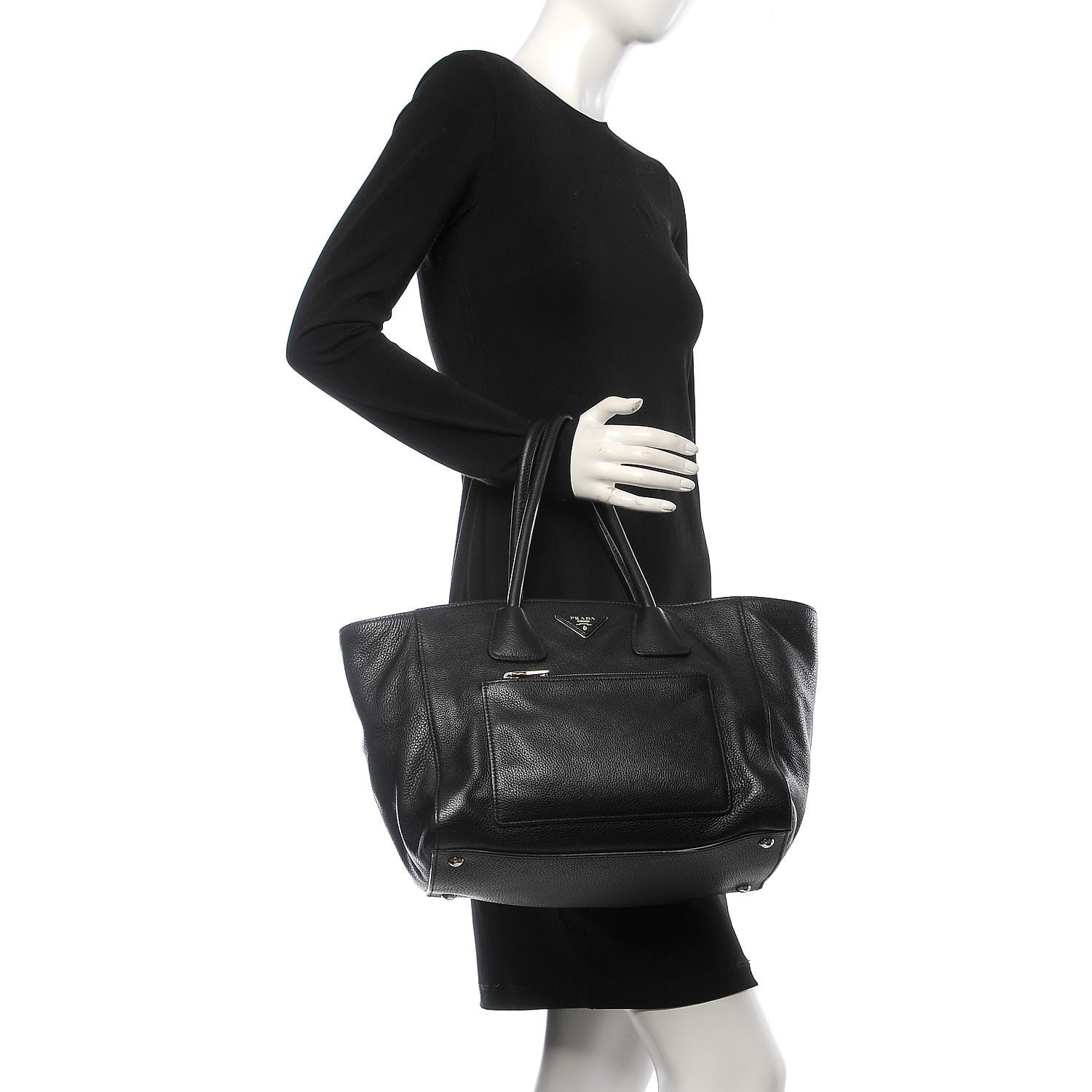 Prada Vitello Phenix Shopping Tote Black 3 of 10