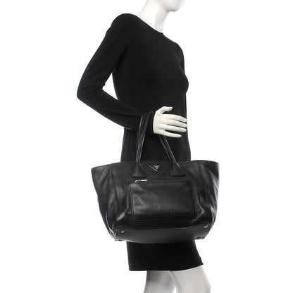 Prada Vitello Phenix Shopping Tote Black 3 of 10
