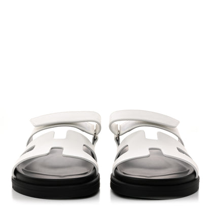Hermes Calfskin Womens Chypre Sandals 35.5 White 2 of 9