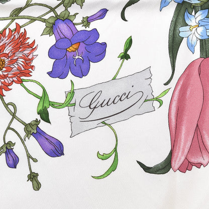 Gucci Silk Twill Flora Square Scarf White 3 of 4