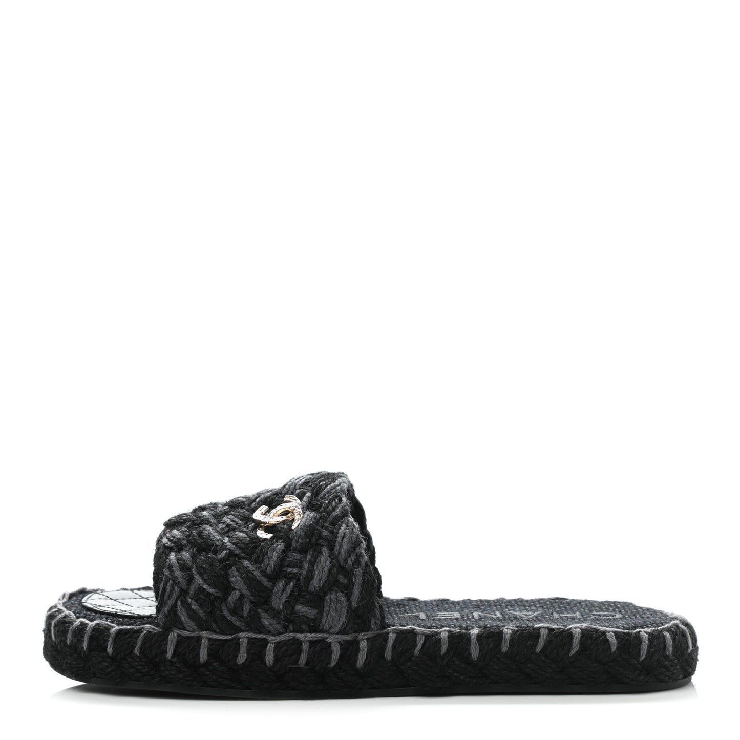 Cord Braided CC Mules 38 Black