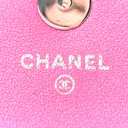 Chanel Patent Lambskin Quilted CC Hook Card Holder Pink 5 of 10