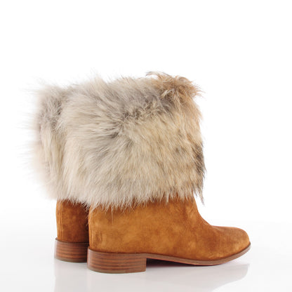 Christian Louboutin Suede Coyote Fur Mazurka Boots 40.5 4 of 6