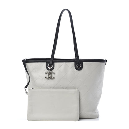 Chanel Grained Calfskin Shopping Fever Tote White 1 of 16