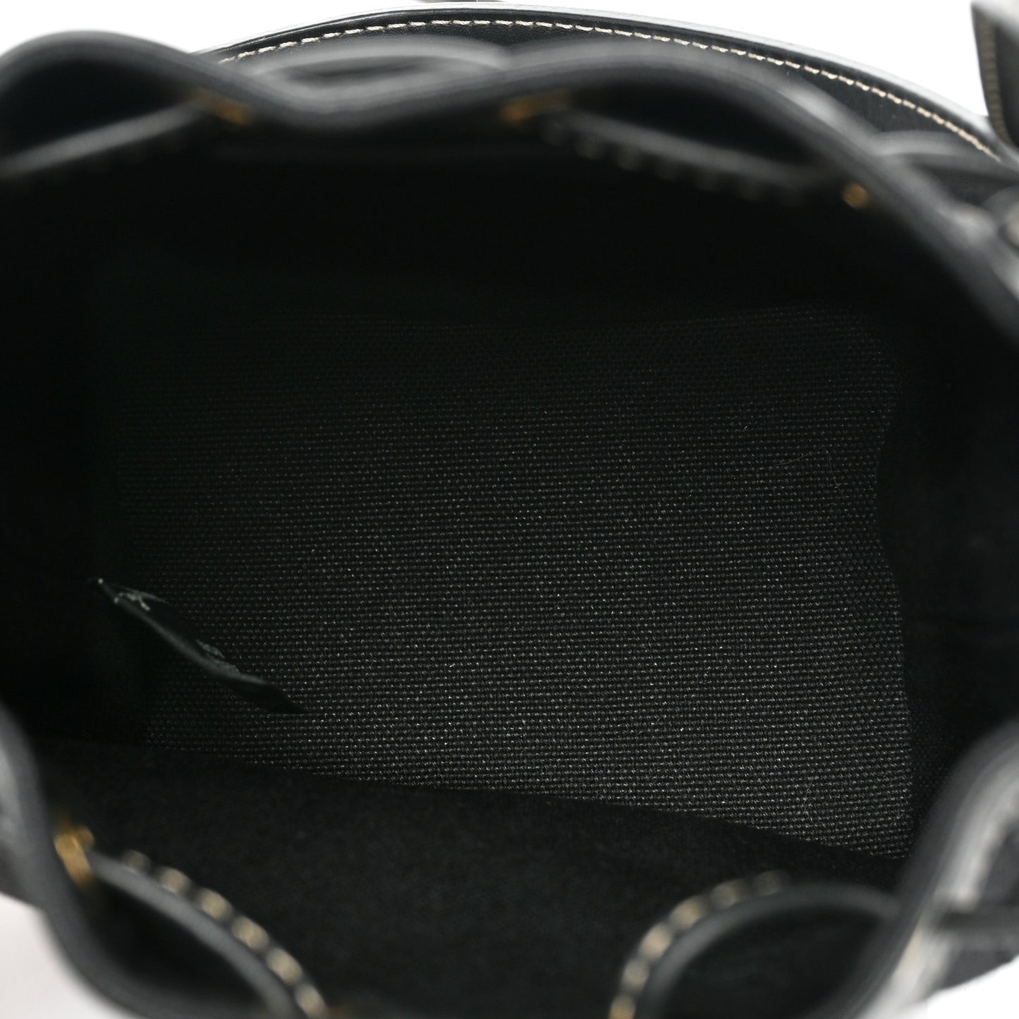 Canvas Vitello King F is Fendi FF Embroidered Mini Mon Tresor Bucket Bag Black