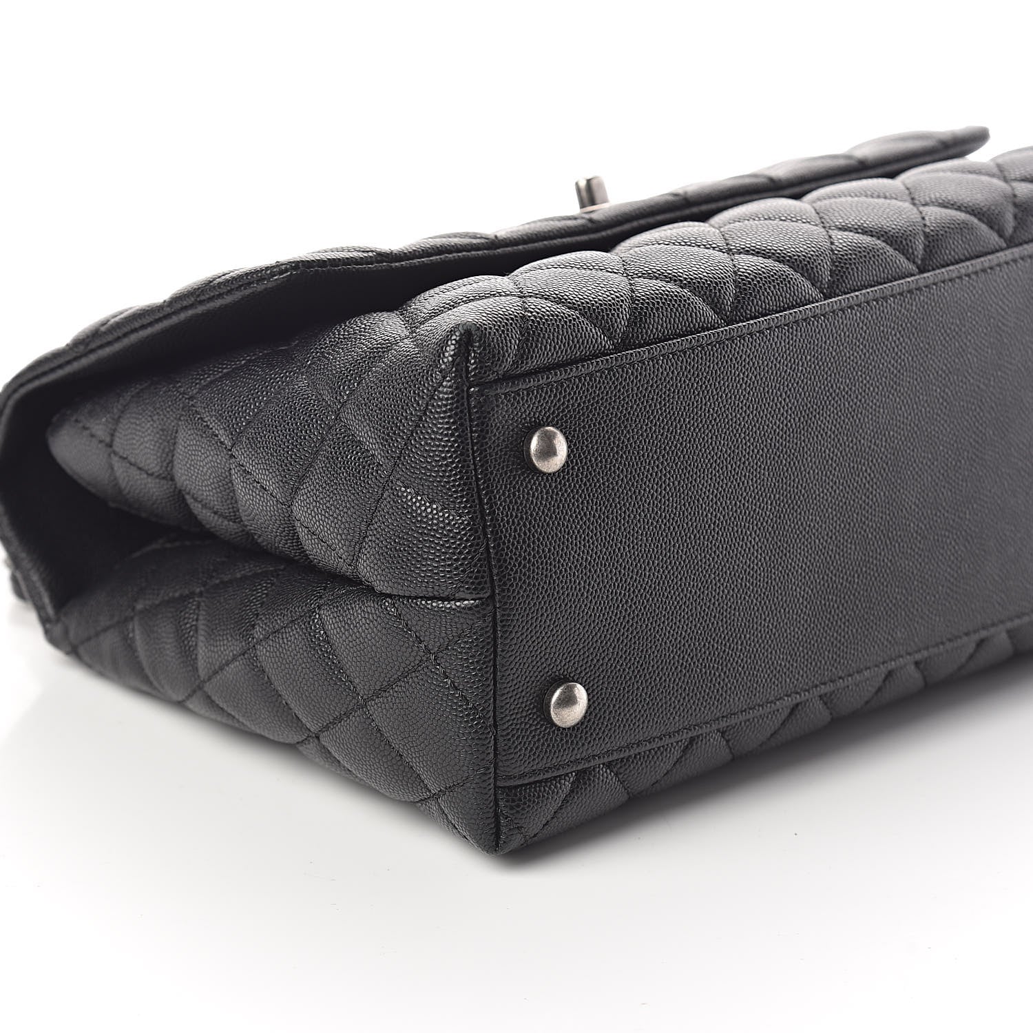 Chanel Caviar Lizard Quilted Small Coco Handle Flap Black 9 of 10