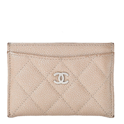 Chanel Iridescent Caviar Quilted Card Holder Beige 1 of 13