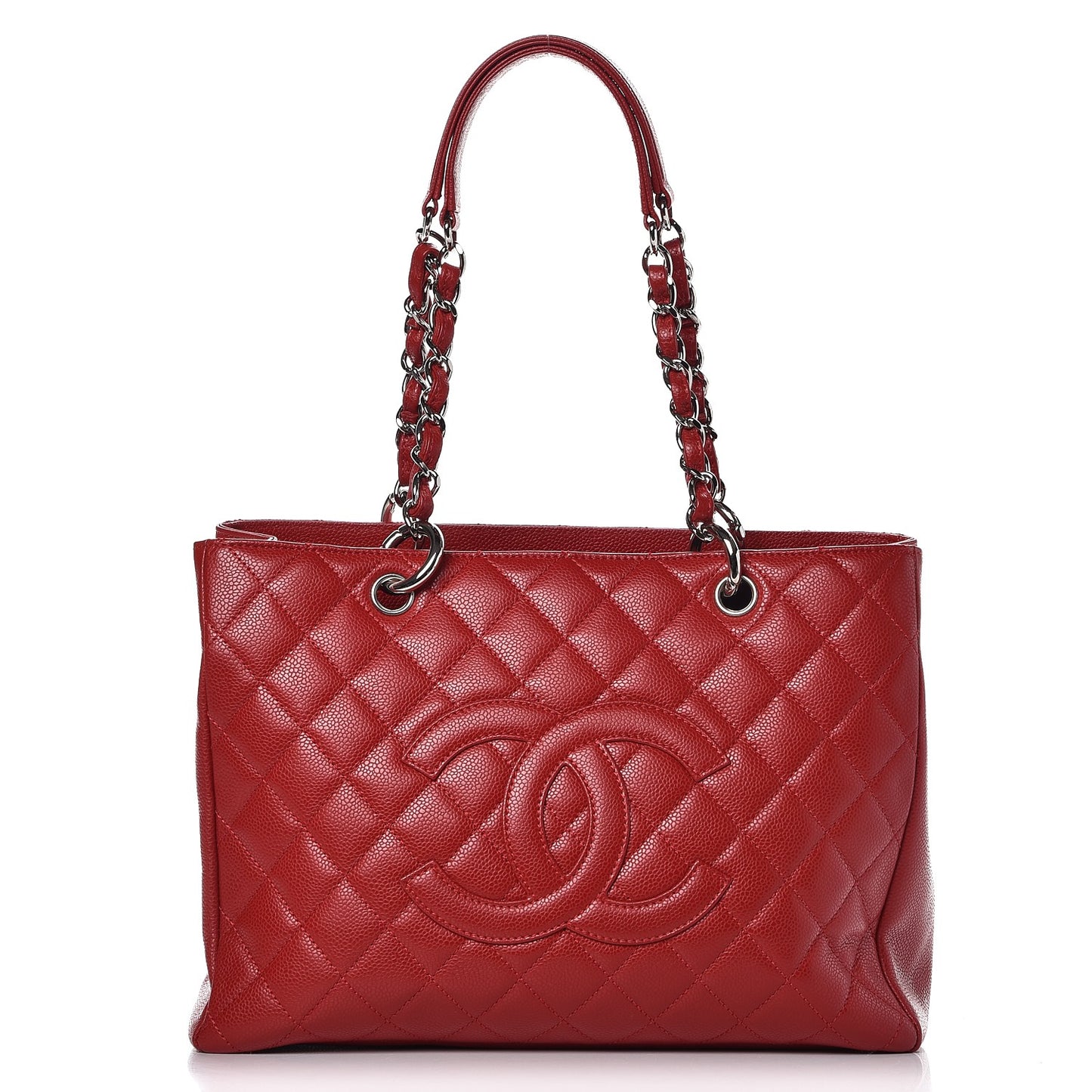 Caviar Quilted Grand Shopping Tote GST Red