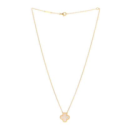 Van Cleef & Arpels 18K Yellow Gold Mother of Pearl Vintage Alhambra Pendant Necklace 2 of 4