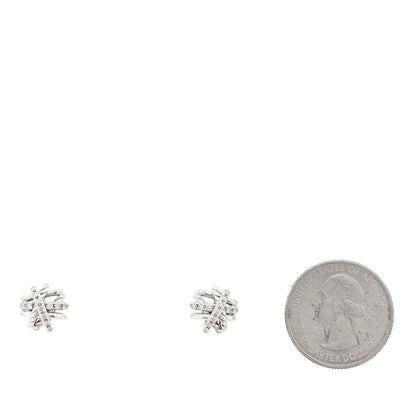 David Yurman Sterling Silver Diamond 11mm Crossover Earrings 2 of 4
