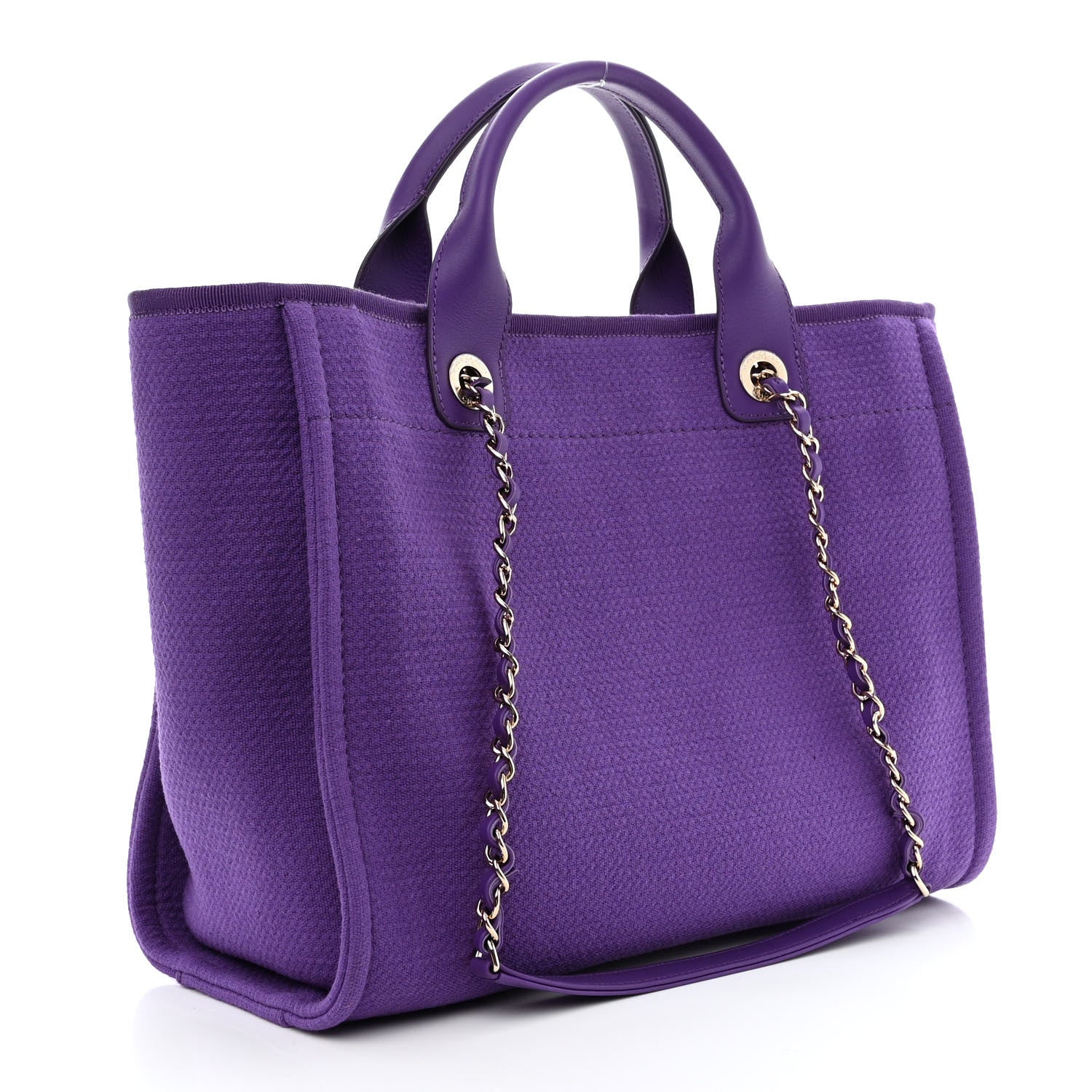 Chanel Mixed Fibers Small Deauville Tote Purple 4 of 13