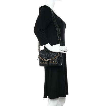 Chanel Calfskin Quilted Small Camera Case Black 2 of 14