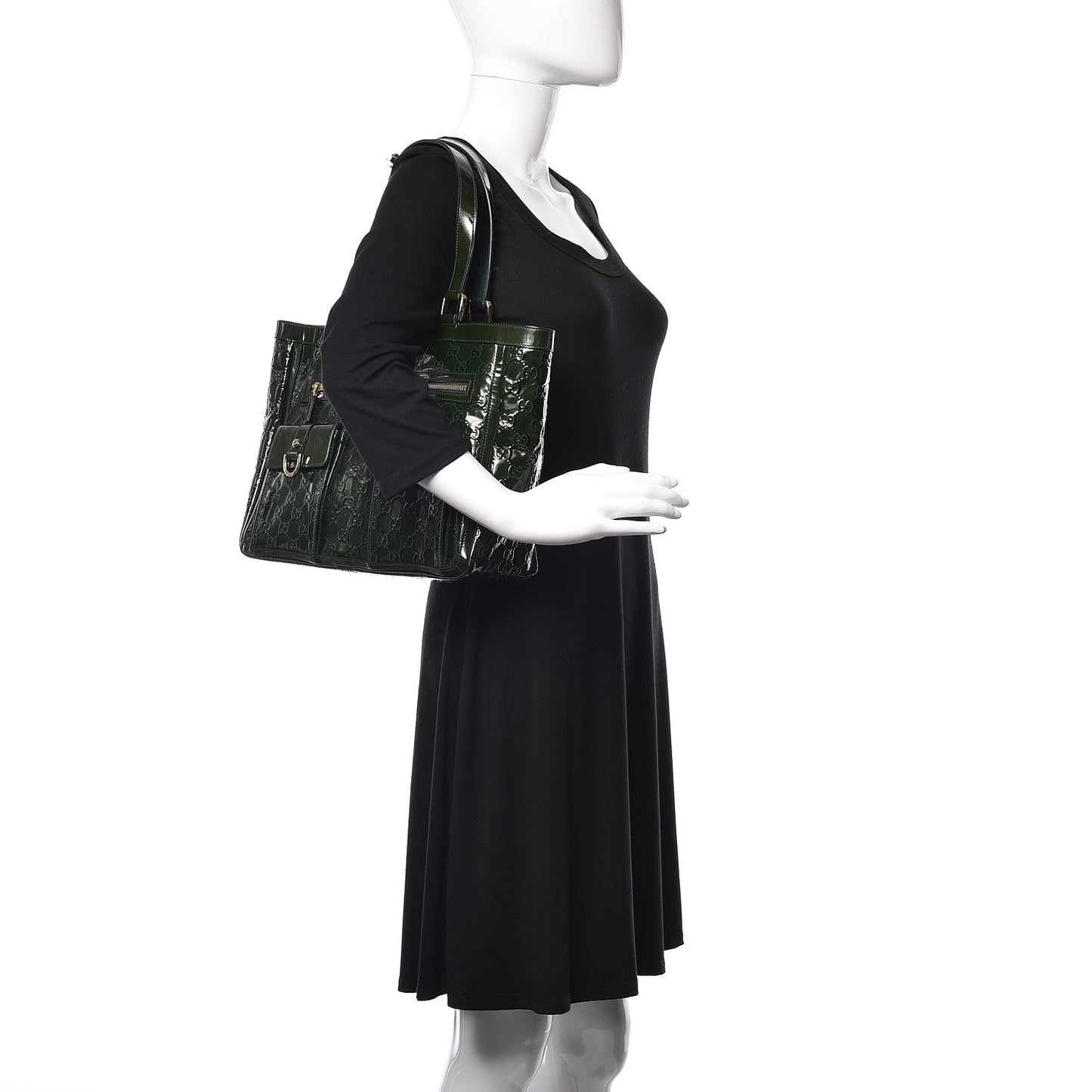 Shiny Guccissima Abbey D Ring Tote Green