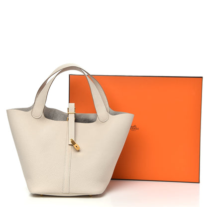Hermes Taurillon Clemence Picotin Lock 22 MM Craie 10 of 10