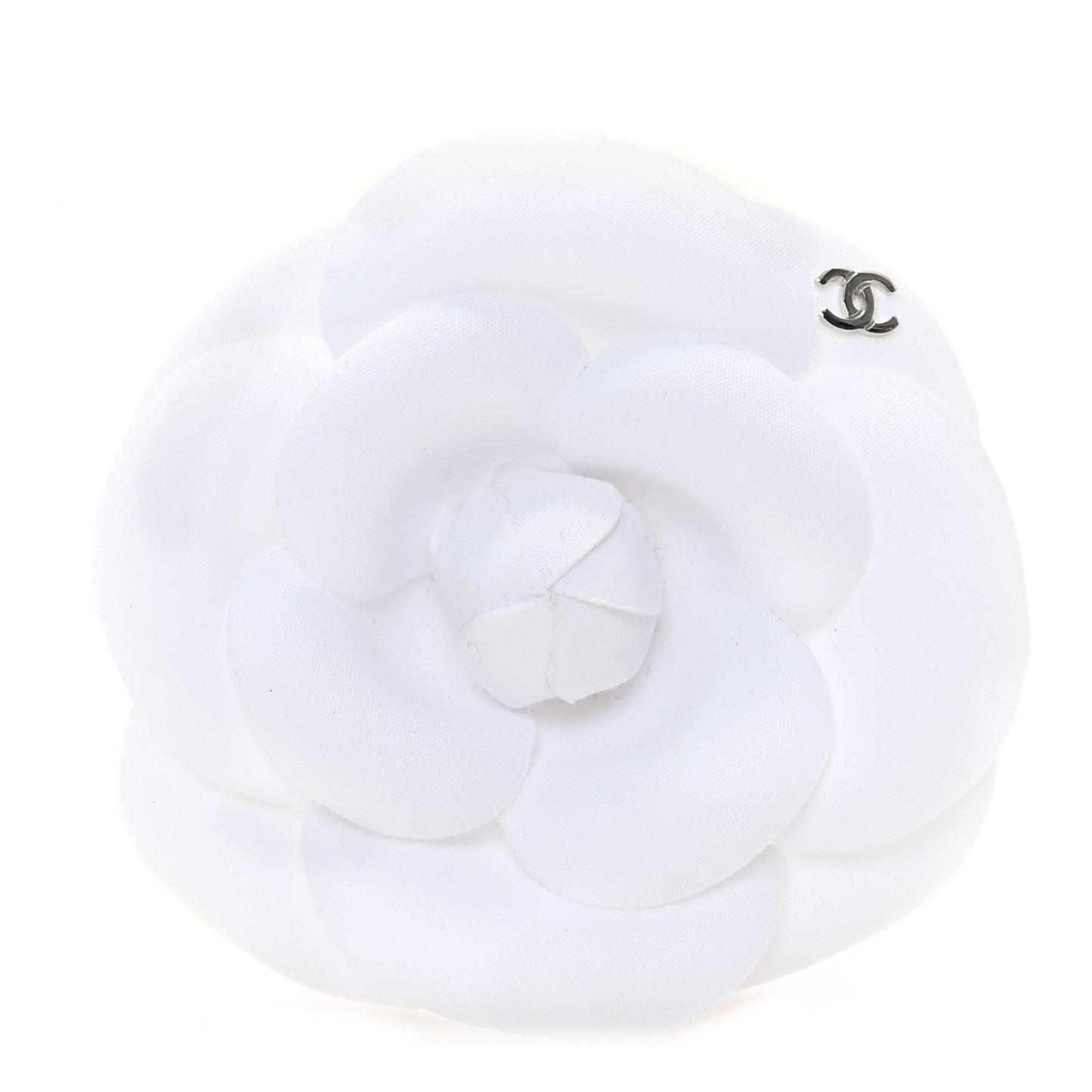 Canvas Camellia Pin Brooch Ivory