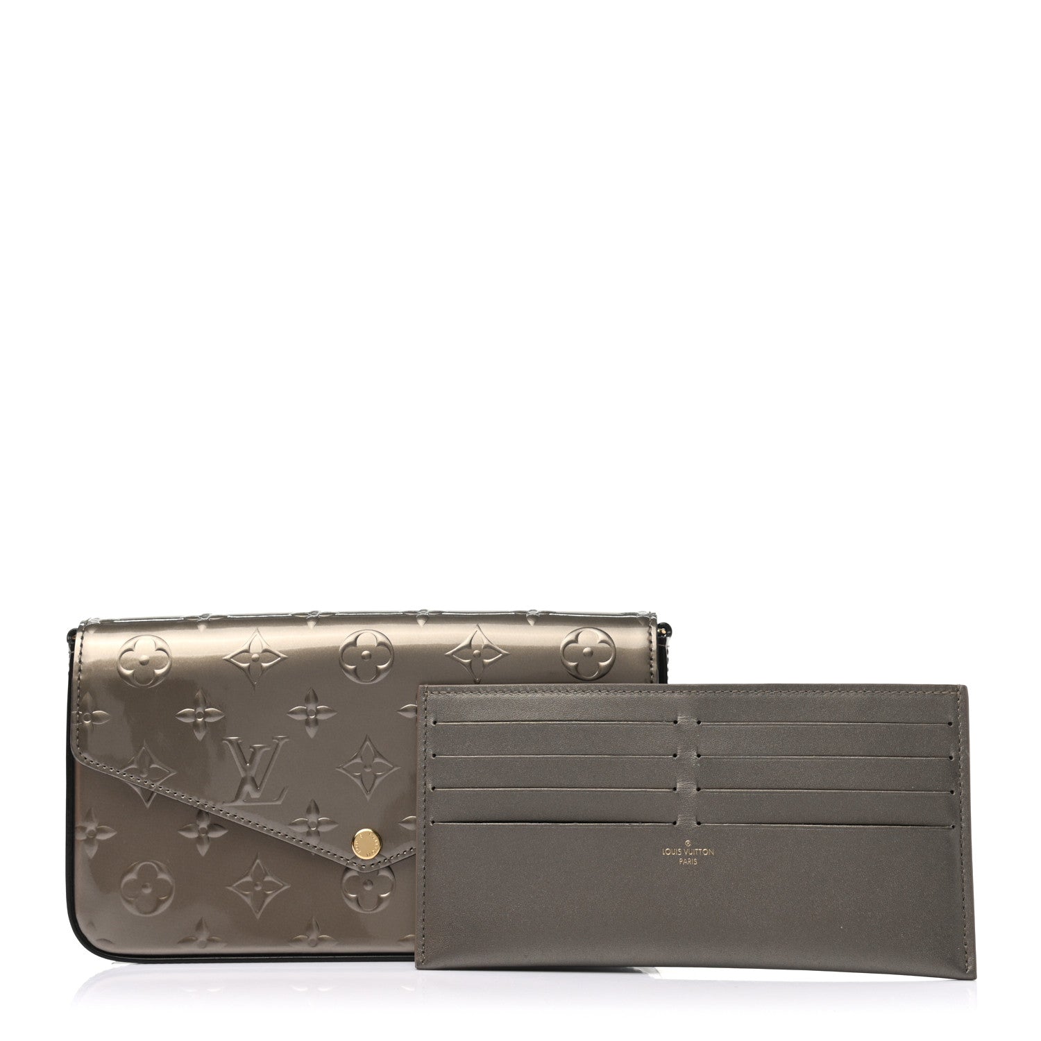 Louis Vuitton Vernis Felicie Pochette Chain Wallet Champagne Metallise 1 of 10