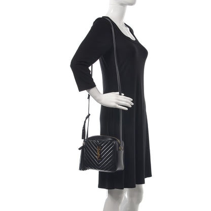 Saint Laurent Calfskin Matelasse Monogram Lou Camera Bag Black 2 of 11