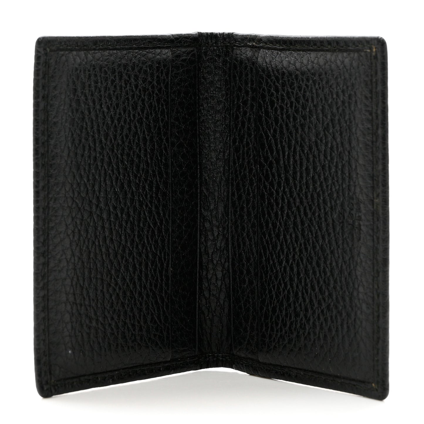 Pebbled Calfskin GG Marmont Card Case Black