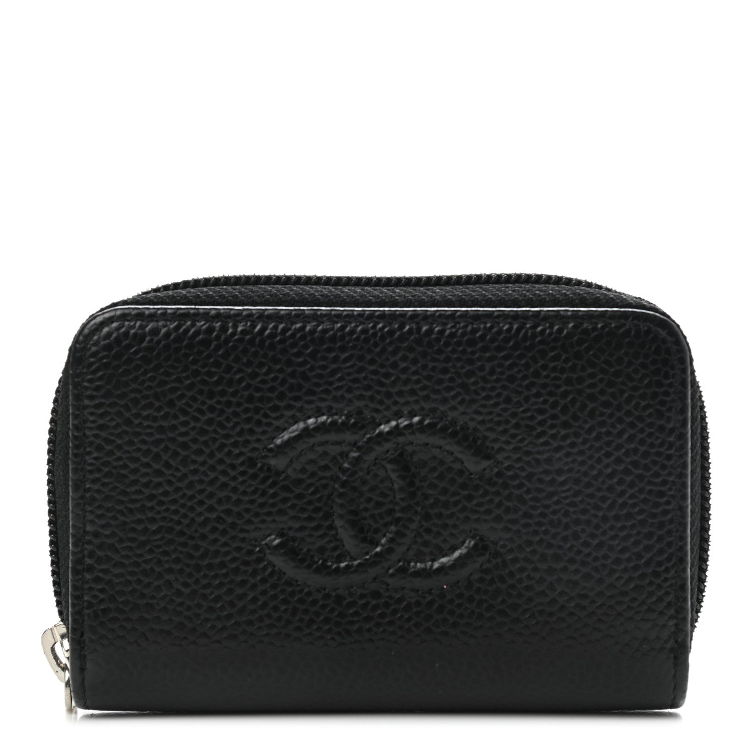 Chanel Caviar Timeless CC Zip Around Coin Purse Black 1 of 9