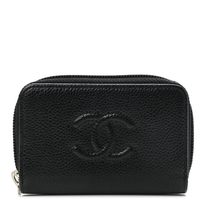 Chanel Caviar Timeless CC Zip Around Coin Purse Black 1 of 9