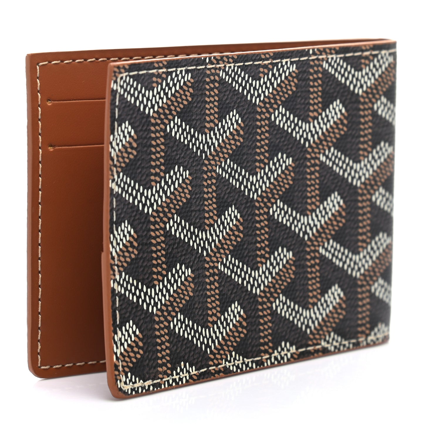 Goyardine Multi Slot Bi-Fold Wallet Black Gold